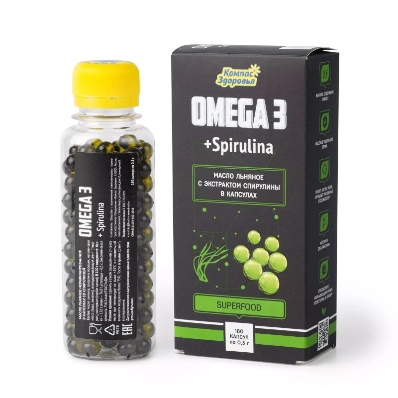 Омега-3 (со спирулиной)