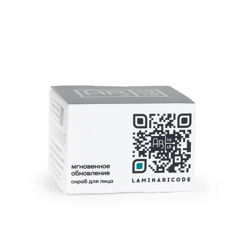 Лицевая сторона коробочки LAMINARI мгновенное обновление, скраб для лица